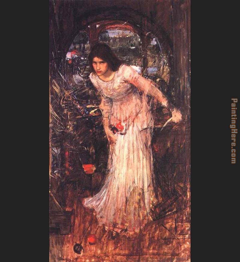 The Lady of Shalott painting - John William Waterhouse The Lady of Shalott art painting